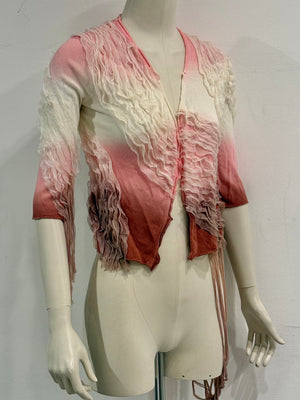 A/W2001 Roberto Cavalli shibori dyed deconstructed cardigan