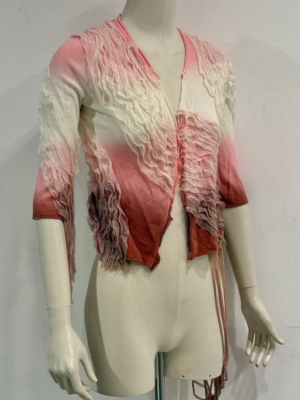 A/W2001 Roberto Cavalli shibori dyed deconstructed cardigan