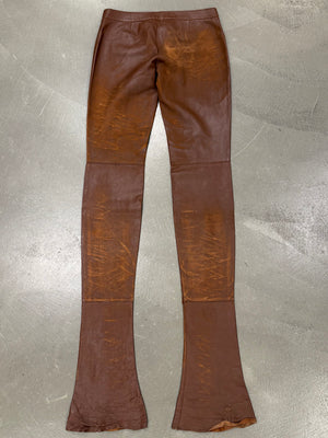 A/W2001 Dolce & Gabbana iconic runway over-heel distressed leather pants