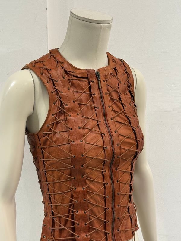 A/W2002 Plein Sud by Fayçal Amor lace-up vest