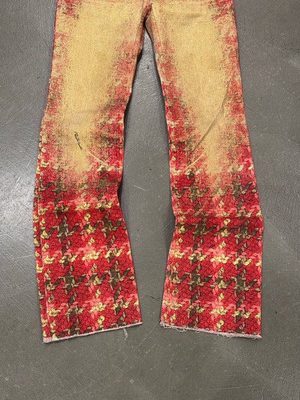 2000s Roberto Cavalli checkered faded pants