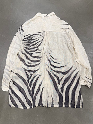 1999 Roberto Cavalli zebra print sheer shirt