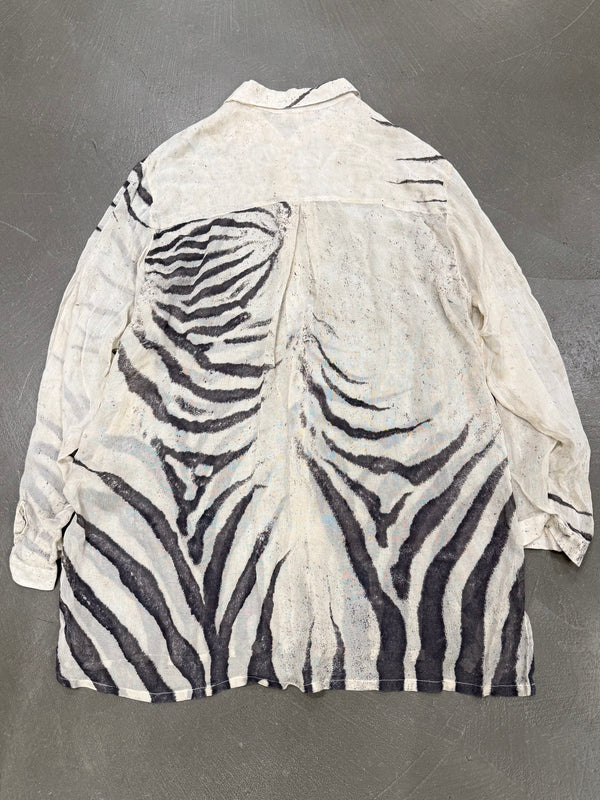 1999 Roberto Cavalli zebra print sheer shirt