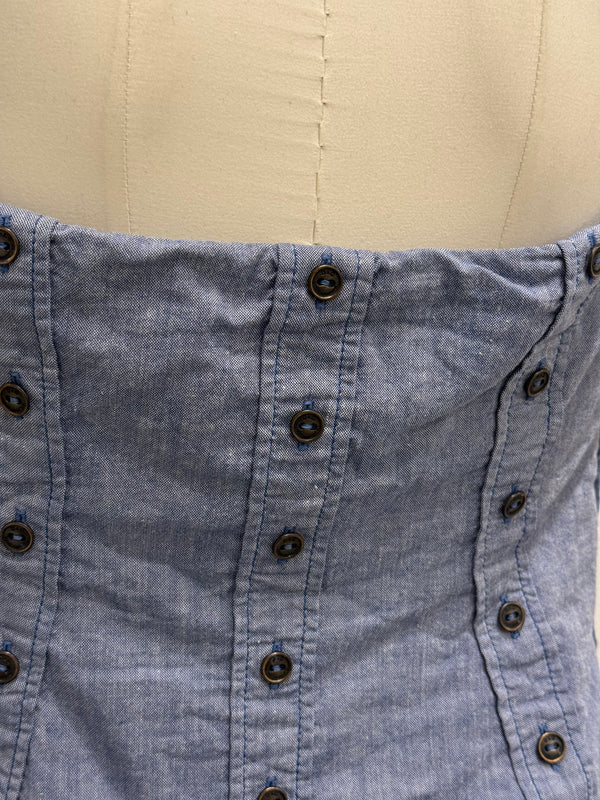 2000s Dolce & Gabbana buttons denim corset