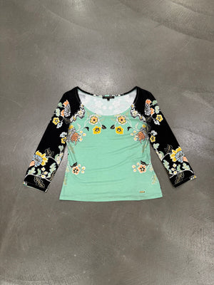 S/S2003 Roberto Cavalli chinoserie print set (top, cardigan & jeans)