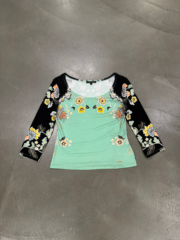 S/S2003 Roberto Cavalli chinoserie print set (top, cardigan & jeans)