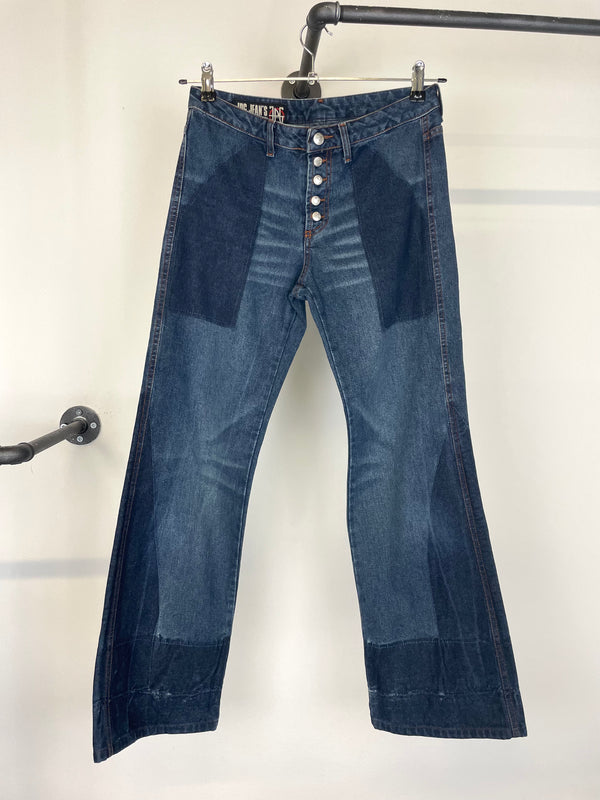 SS2003 Jean Paul Gaultier flared patchwork jeans