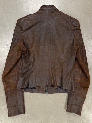 2000s Plein Sud distressed leather jacket