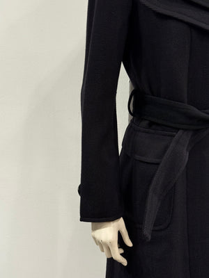 2000s Dolce & Gabbana double collar cashmere belted coat