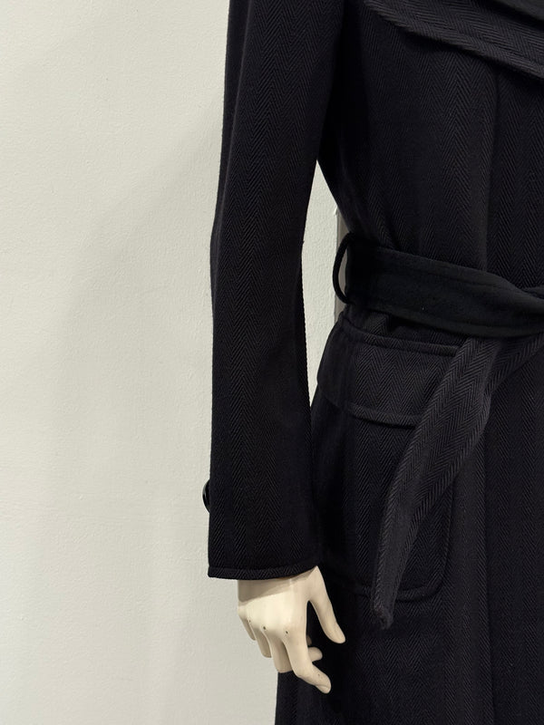 2000s Dolce & Gabbana double collar cashmere belted coat