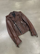 Load image into Gallery viewer, A/W 2008 Balenciaga by NICOLAS GHESQUIÈRE brown leather jacket
