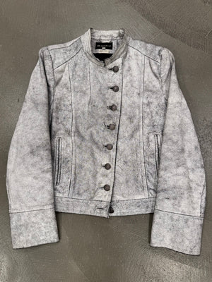 S/S2002 Ann Demeulemeester runway cracked leather napoleon military jacket