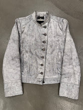 Load image into Gallery viewer, 2002 Ann Demeulemeester runway cracked leather napoleon military jacket
