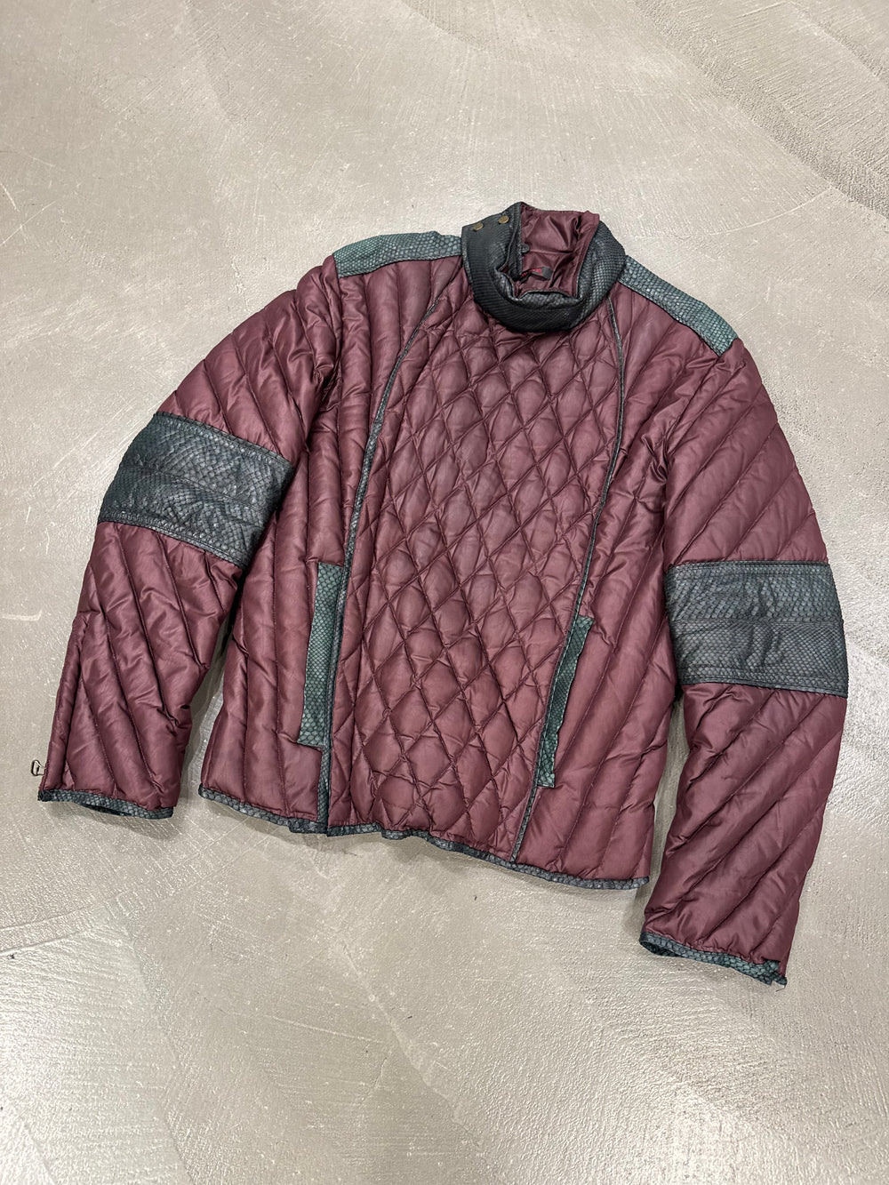 A/W2000 Roberto Cavalli snakeskin python leather puffer jacket