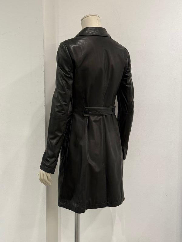 2000s Armani leather coat