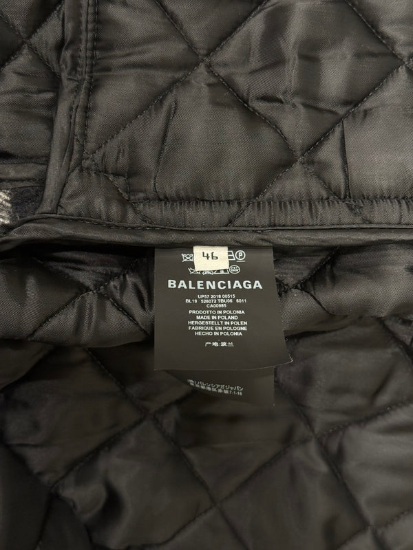 2018 Balenciaga oversized flannel plaid jacket