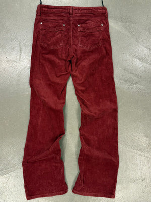 2000s Roberto Cavalli burgundy corduroy pants
