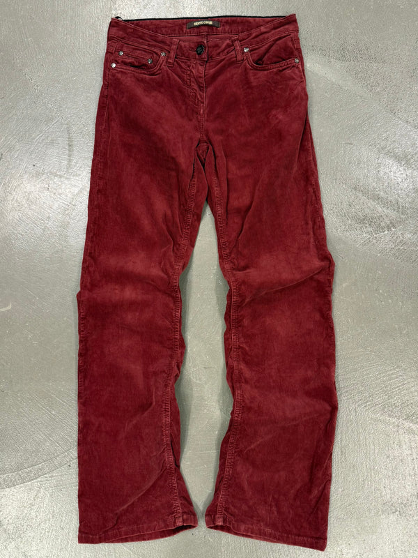 2000s Roberto Cavalli burgundy corduroy pants