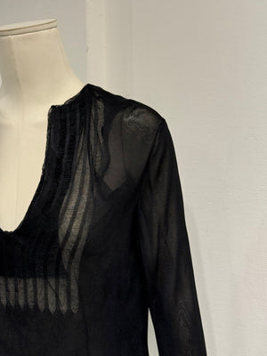 2000s Yves Saint Laurent by Tom Ford silk sheer blouse