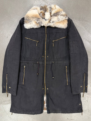 2000s Cavalli fur military parka