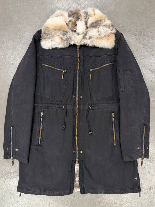 2000s Cavalli fur military parka