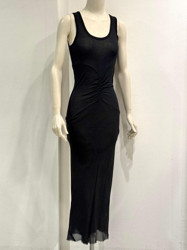 S/S2008 Rick Owens "Creatch" ruched maxi dress