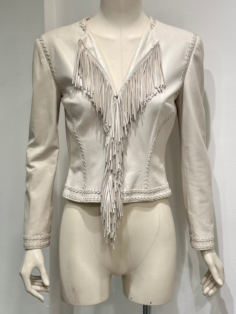 S/S2002 Gianni Versace runway fringe leather jacket