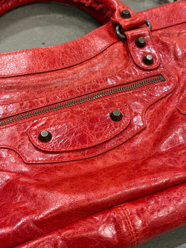 Balenciaga red city bag