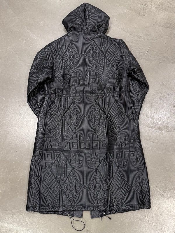 A/W1990 Gianni Versace embossed leather runway coat