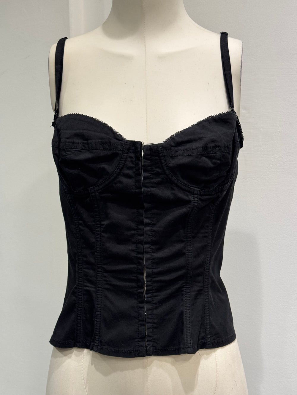 2000s Cavalli Swarovski logo corset top