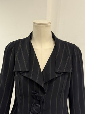 2006 Armani pinstripe peplum blazer jacket
