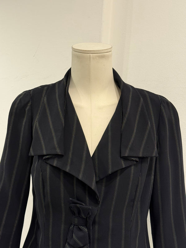 2006 Armani pinstripe peplum blazer jacket