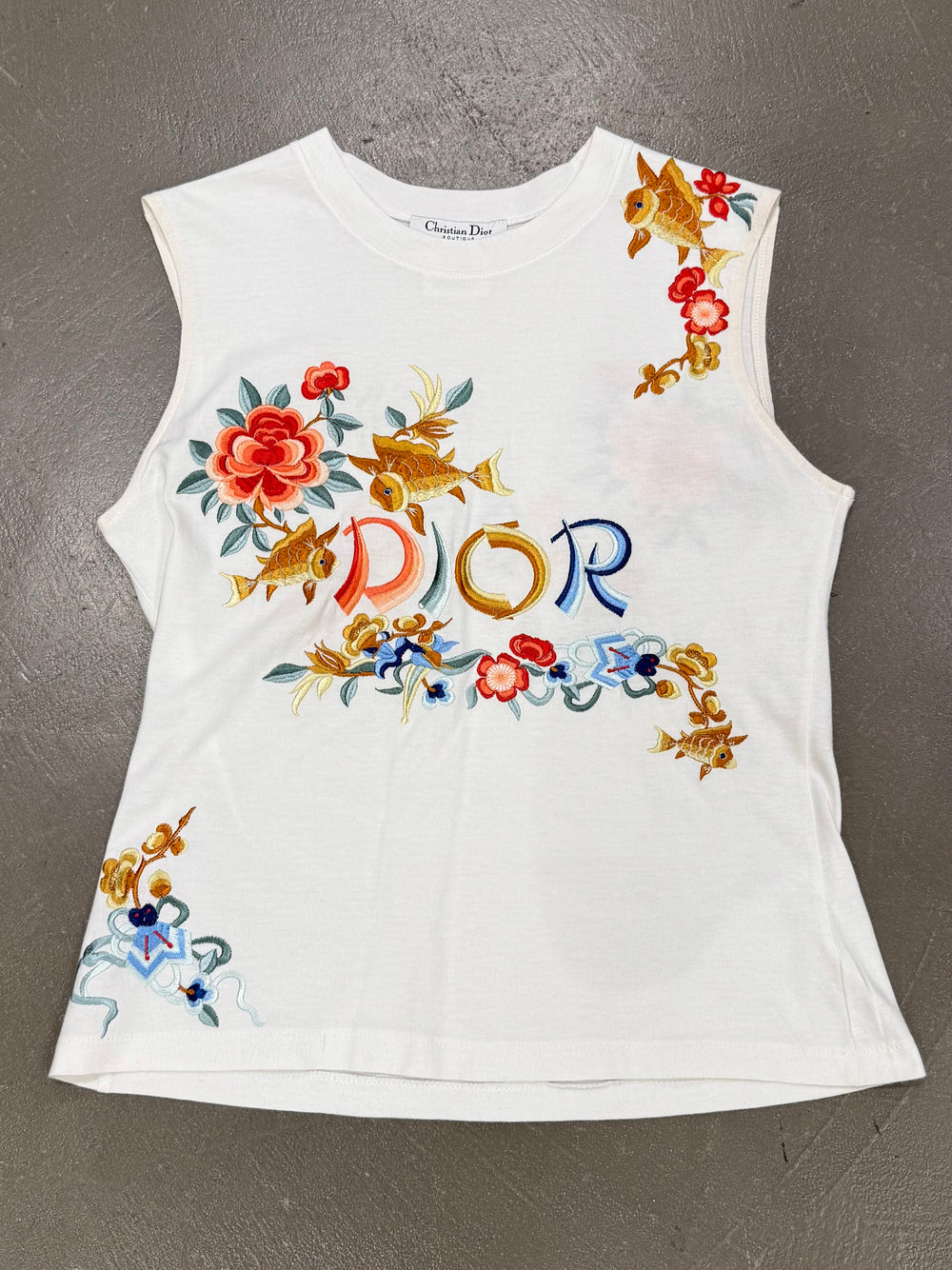 S/S2002 Christian Dior by John Galliano oriental koi fish embroidered tank top