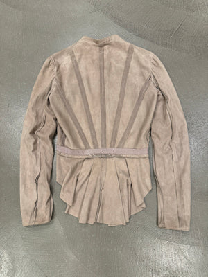 2000s Givenchy goat leather paneled jacket