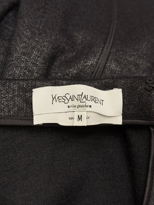 2000s Yves Saint Laurent Rive Gauche pleated gathered set top & skirt