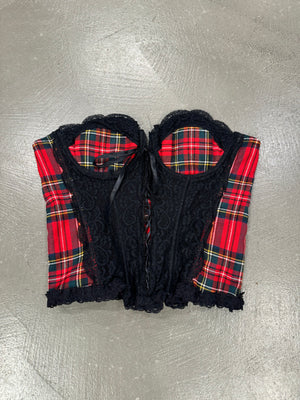 1990s Moschino checkered corset