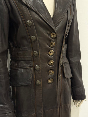 A/W2006 Dolce & Gabbana long leather napoleon jacket