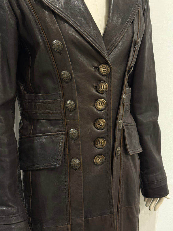 A/W2006 Dolce & Gabbana long leather napoleon jacket