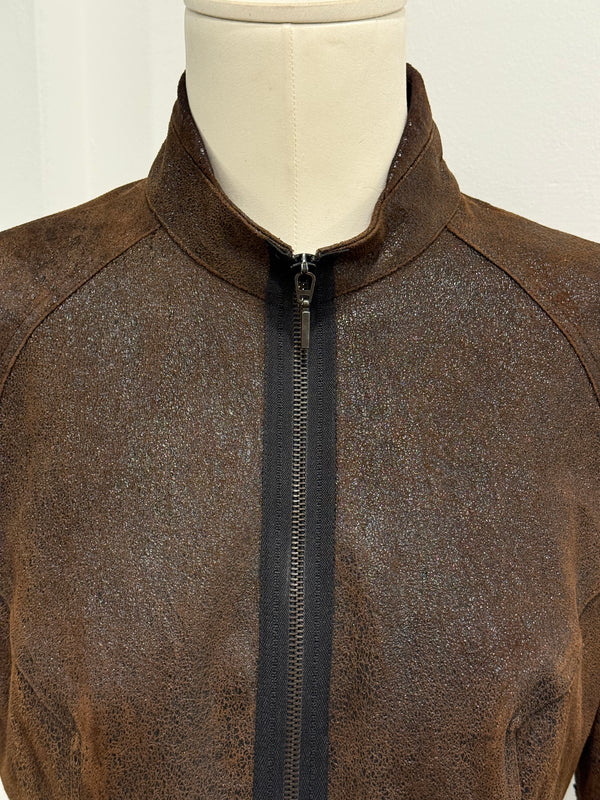 2000s Plein Sud distressed leather jacket