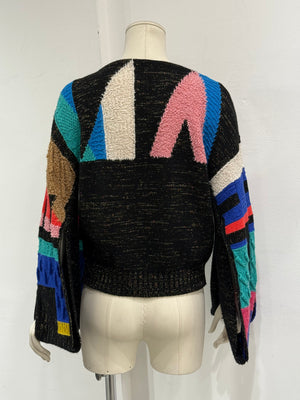 F/W1994 Chanel geometric color-block intarsia sweater
