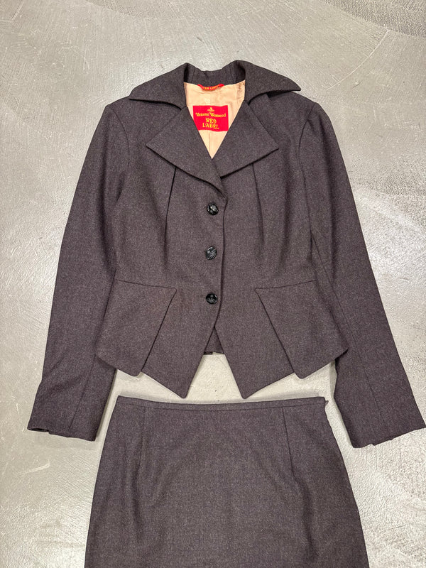 1990s Vivienne Westwood red label set jacket + skirt