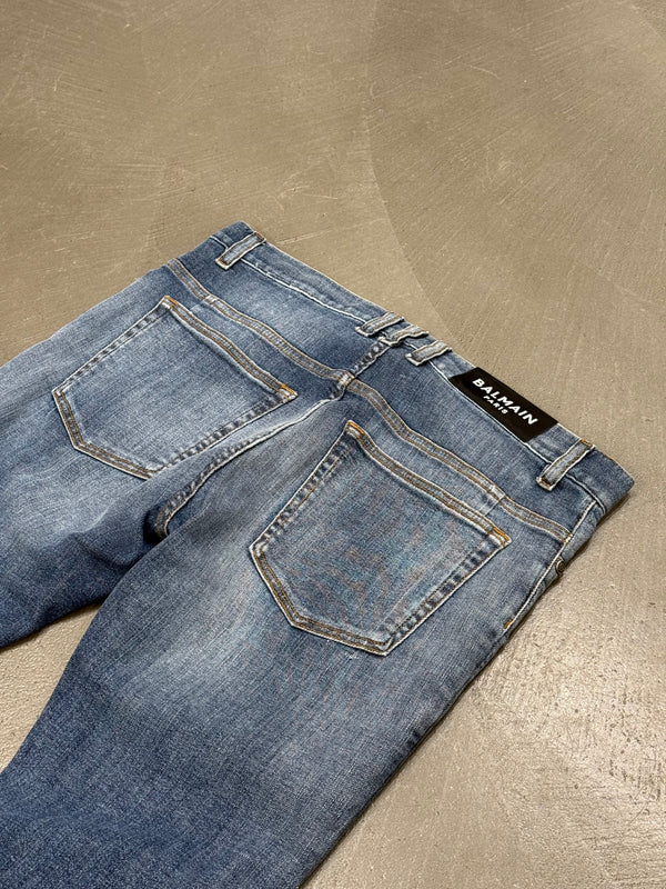 2010s Balmain distressed slim denim jeans