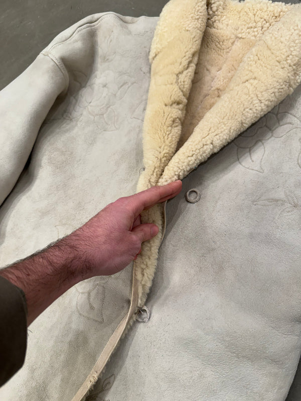 1980s Gianni Versace mainline white sheepskin
