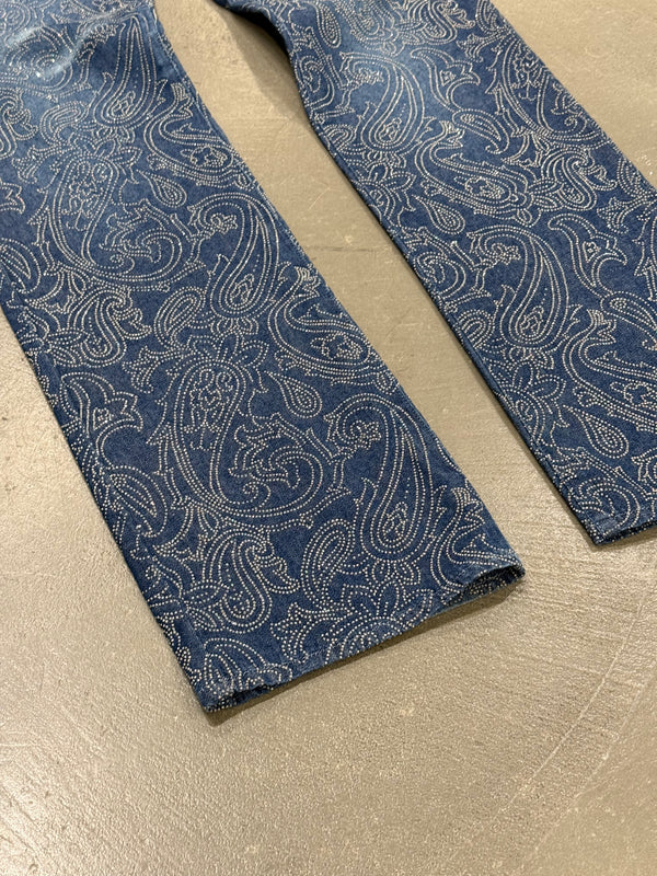 2000s Versace embellished flared denim
