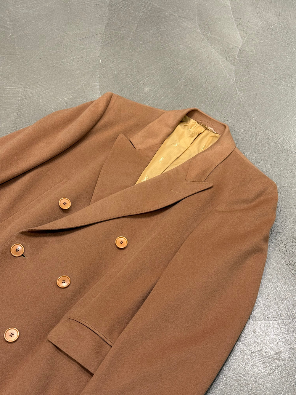 1990s Yves Saint Laurent double breasted cachemire long coat