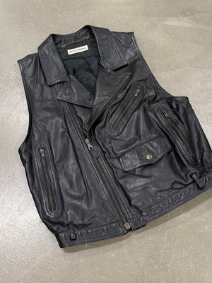 1990s Emporio Armani biker leather vest