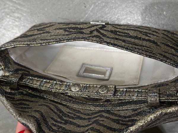 2000s Fendi mini Baguette bag with Shimmering Finish