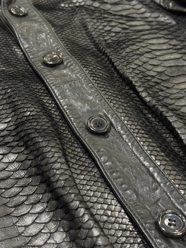 2000s Yves Saint Laurent by Tom Ford python bomber jacket