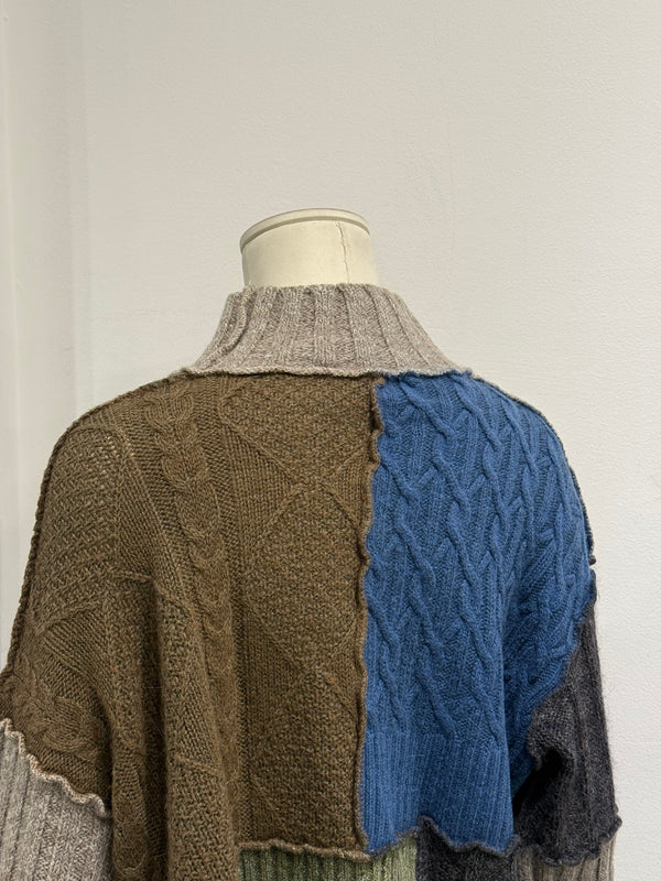 1994 Dolce & Gabbana “Le Maglie” runway patchwork reconstructed knit cardigan