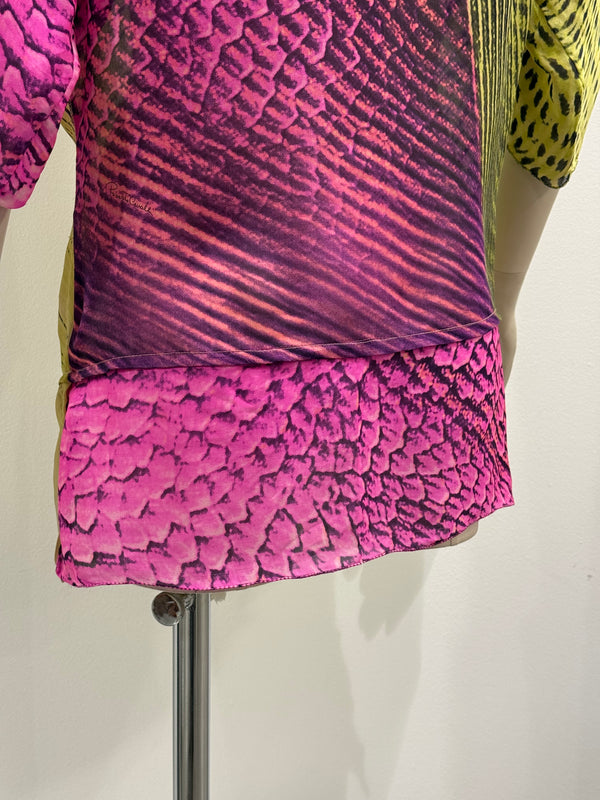 S/S2001 Roberto Cavalli psychedelic illusion blouse top / mini dress